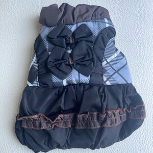 Dog Jacket/Dress  Black Puffer,  Fleece Lined - New